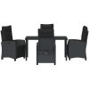 5 Delars Trädgårdsbordset Svart Poly Rattan vidaXL 57 x 66 x 93 cm – miniatyr 7