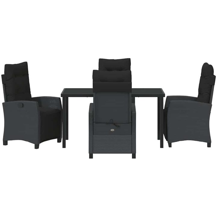 5 Delars Trädgårdsbordset Svart Poly Rattan vidaXL 57 x 66 x 93 cm – bild 7