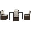 5 Delars Trädgårdsbordsset i Brun Poly Rattan vidaXL 140 x 80 x 73 cm – miniatyr 7