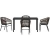 5-delars trädgårdsdining set - brun poly-rattan vidaXL 140 x 70 x 73 cm – miniatyr 6
