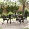 5-delars trädgårdsdining set - brun poly-rattan vidaXL 140 x 70 x 73 cm – miniatyr 1