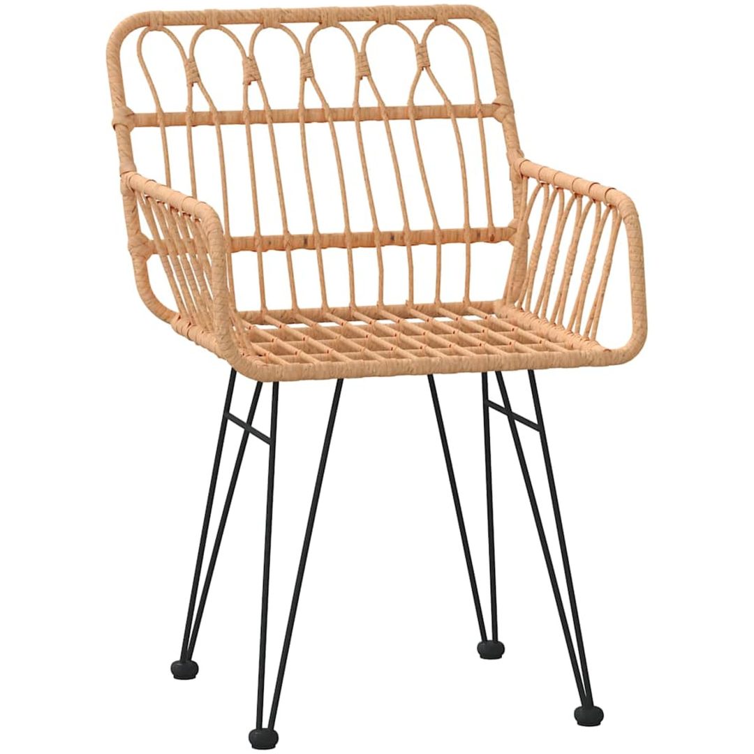 5 Delars Trädgårdsdining Set, Brun Poly Rattan vidaXL 80 x 80 x 73 cm – bild 5