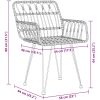 5 Delars Trädgårdsdining Set, Brun Poly Rattan vidaXL 80 x 80 x 73 cm – miniatyr 8