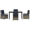 5 Delars Trädgårdsdining Set Grå Poly Rattan vidaXL 140 x 80 x 73 cm – miniatyr 7