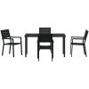 5-delars trädgårdsdining set i svart HDPE vidaXL 140 x 70 x 73 cm – miniatyr 7