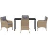 5-delars trädgårdsdining set med kuddar beige konstrotting vidaXL 140 x 70 x 73 cm – miniatyr 7