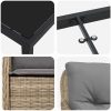 5-delars trädgårdsdining set med kuddar beige konstrotting vidaXL 140 x 70 x 73 cm – miniatyr 8