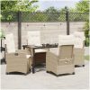 5 Delars Trädgårdsdining Set med Kuddar - Beige Poly Rattan vidaXL 4 - Sits – miniatyr 4