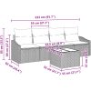 5-delars trädgårdsdining-set med kuddar grå poly rattan vidaXL 55 x 55 x 37 cm – miniatyr 11