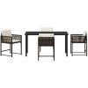 5-delars trädgårdsdining set med kuddar i brun poly rattan vidaXL 140 x 80 x 73 cm – miniatyr 7