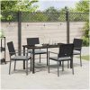 5 Delars Trädgårdsdining Set med Kuddar Svart Poly Rottning vidaXL 54x62.5x89 cm – miniatyr 4