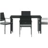 5 Delars Trädgårdsdining Set med Kuddar Svart Poly Rottning vidaXL 54x62.5x89 cm – miniatyr 6