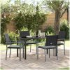 5 Delars Trädgårdsdining Set med Kuddar Svart Poly Rottning vidaXL 54x62.5x89 cm – miniatyr 1