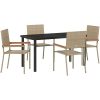 5-delars trädgårdsgrupp i beige poly-rattan vidaXL 140 x 70 x 73 cm – miniatyr 2