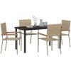 5-delars trädgårdsgrupp i beige poly-rattan vidaXL 140 x 70 x 73 cm – miniatyr 3