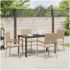 5-delars trädgårdsgrupp i beige poly-rattan vidaXL 140 x 70 x 73 cm – miniatyr 4