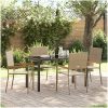 5-delars trädgårdsgrupp i beige poly-rattan vidaXL 140 x 70 x 73 cm – miniatyr 1