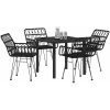 5 Delars Trädgårdsgrupp Svart Poly Rattan vidaXL 80 x 80 x 73 cm – miniatyr 3