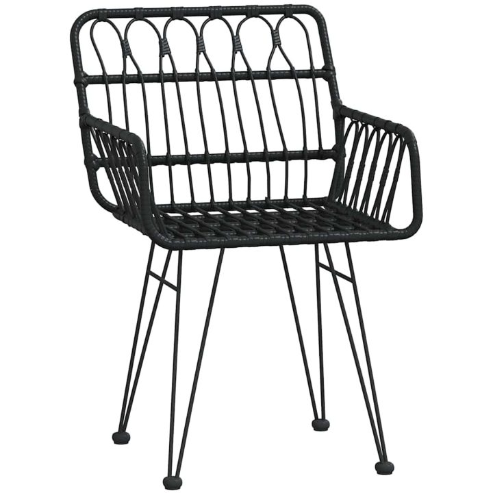5 Delars Trädgårdsgrupp Svart Poly Rattan vidaXL 80 x 80 x 73 cm – bild 4
