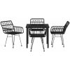 5 Delars Trädgårdsgrupp Svart Poly Rattan vidaXL 80 x 80 x 73 cm – miniatyr 5