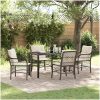 5-delars trädgårdsmatbord set med kuddar, brun poly rattan. vidaXL 140 x 70 x 73 cm – miniatyr 1