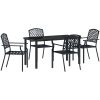 5-delars trädgårdsmatbordset i antracitstål vidaXL 140 x 70 x 73 cm – miniatyr 2