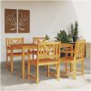 5-delars trädgårdsmatbordset i robust akacia vidaXL 150 x 90 x 74 cm – miniatyr 4