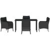 5-delars trädgårdsmatbordset med kuddar svart poly-rattan vidaXL 140 x 70 x 73 cm – miniatyr 7