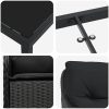 5-delars trädgårdsmatbordset med kuddar svart poly-rattan vidaXL 140 x 70 x 73 cm – miniatyr 8
