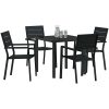 5-delars trädgårdsmatbordset med svart HDPE vidaXL 80 x 80 x 73 cm – miniatyr 3
