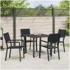 5-delars trädgårdsmatbordset med svart HDPE vidaXL 80 x 80 x 73 cm – miniatyr 4