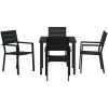 5-delars trädgårdsmatbordset med svart HDPE vidaXL 80 x 80 x 73 cm – miniatyr 6