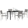 5-delars trädgårdsmatbordssats i grå poly-rattan vidaXL 140 x 70 x 73 cm – miniatyr 3