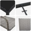 5-delars trädgårdsmatbordssats i grå poly-rattan vidaXL 140 x 70 x 73 cm – miniatyr 7