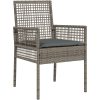 5-delars trädgårdsmatgrupp Grå Poly Rattan vidaXL 60 x 60 x 75 cm – miniatyr 6