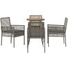 5-delars trädgårdsmatgrupp Grå Poly Rattan vidaXL 60 x 60 x 75 cm – miniatyr 7