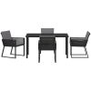 5-delars trädgårdsmatgrupp med kuddar i svart poly rattan vidaXL 140 x 70 x 73 cm – miniatyr 6