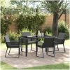 5-delars trädgårdsmatgrupp med kuddar i svart poly rattan vidaXL 140 x 70 x 73 cm – miniatyr 1