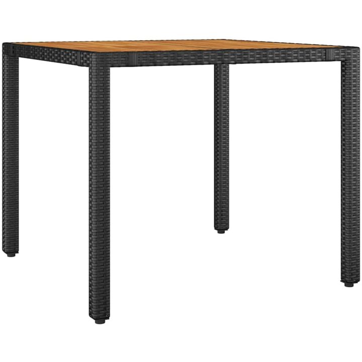 5-delars Trädgårdsmatgrupp Svart Poly-Rotting vidaXL 4 - Sitsig – bild 5