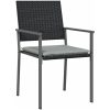 5 Delars Trädgårdsmatmöbel Set med Kuddar Svart Poly Rattan vidaXL Standard – miniatyr 5