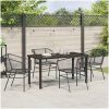 5 Delars Trädgårdsmatmöbel Set Svart Poly Rattan vidaXL 140 cm bordslängd, rymmer 4 – miniatyr 4