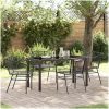 5 Delars Trädgårdsmatmöbel Set Svart Poly Rattan vidaXL 140 cm bordslängd, rymmer 4 – miniatyr 1