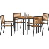 5-delars trädgårdsmatsal svart poly-rattan akacia vidaXL 4 - Sits – miniatyr 3