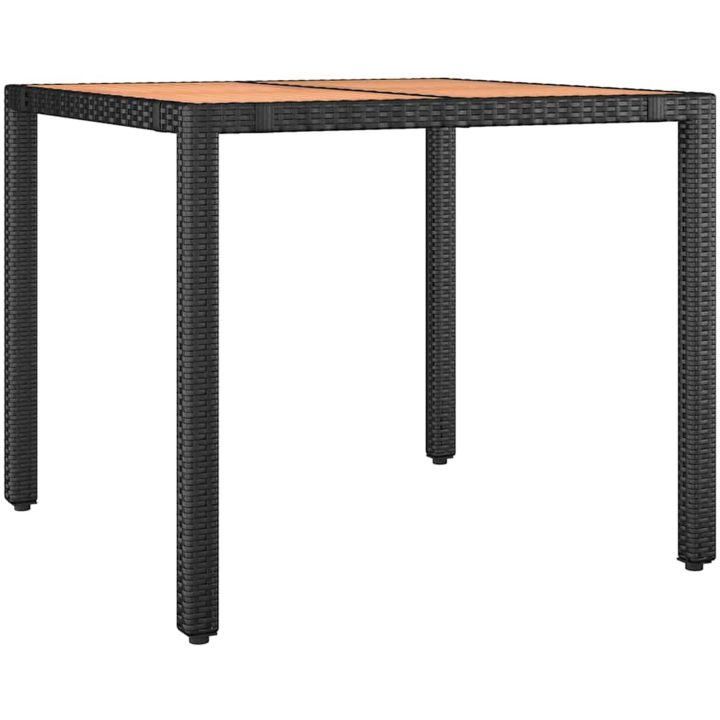 5-delars trädgårdsmatsal svart poly-rattan akacia vidaXL 4 - Sits – bild 5