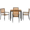 5-delars trädgårdsmatsal svart poly-rattan akacia vidaXL 4 - Sits – miniatyr 7