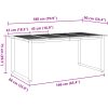 5-delars Trädgårdsmatsalsgrupp Grå Stål och Solid Akaciaträ vidaXL 180 x 90 x 75 cm – miniatyr 12