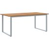 5-delars Trädgårdsmatsalsgrupp Grå Stål och Solid Akaciaträ vidaXL 180 x 90 x 75 cm – miniatyr 5