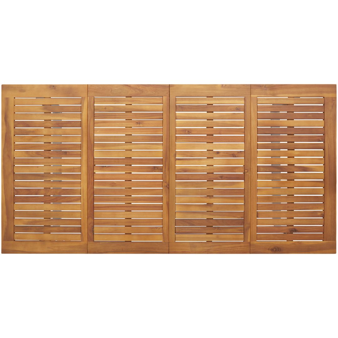5-delars Trädgårdsmatsalsgrupp Grå Stål och Solid Akaciaträ vidaXL 180 x 90 x 75 cm – bild 8