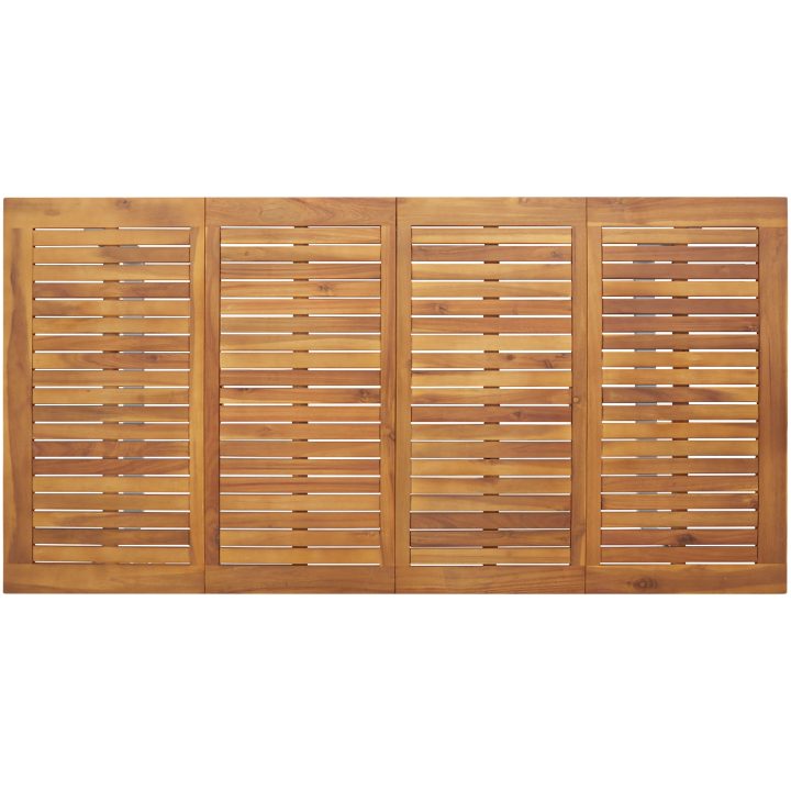 5-delars Trädgårdsmatsalsgrupp Grå Stål och Solid Akaciaträ vidaXL 180 x 90 x 75 cm – bild 8