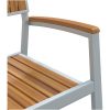 5-delars Trädgårdsmatsalsgrupp Grå Stål och Solid Akaciaträ vidaXL 180 x 90 x 75 cm – miniatyr 10